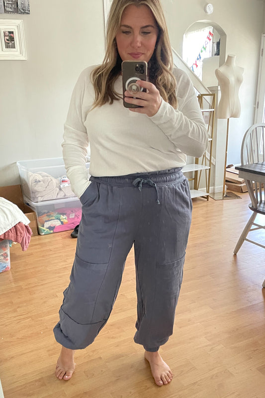 Mineral Wash Multi Pockets Harem Pants