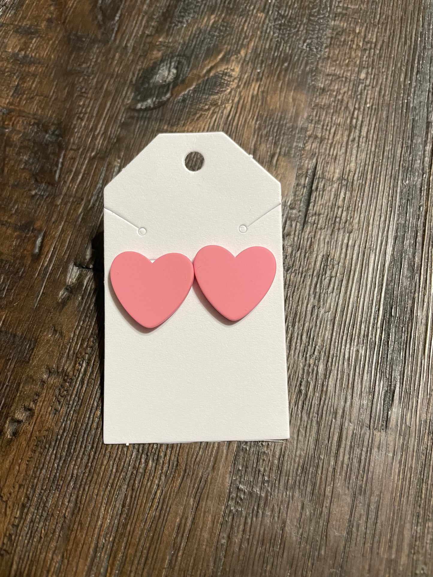 Pink Heart Studs