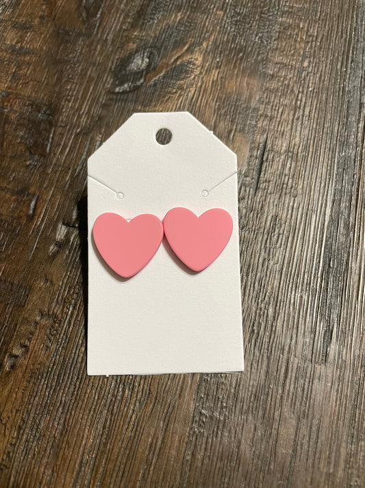 Pink Heart Studs