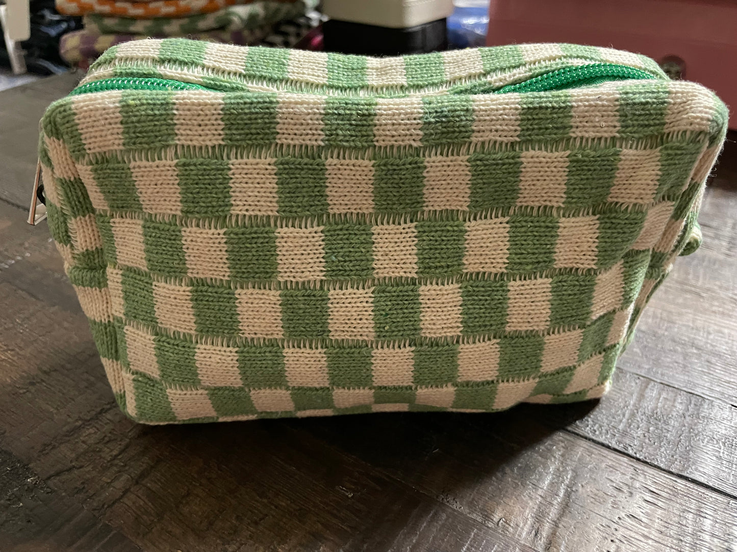 CHECKER COSMETIC MAKEUP POUCH BAG