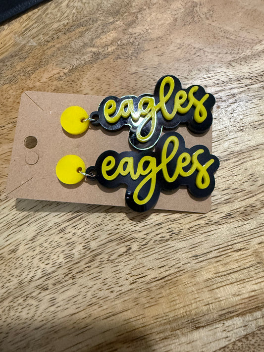 Custom Eagles (Yellow & Black) Earrings