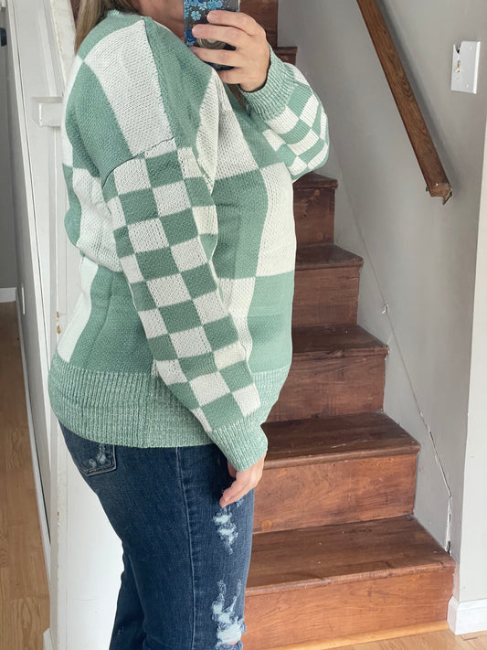 Checkered Charm Sweater